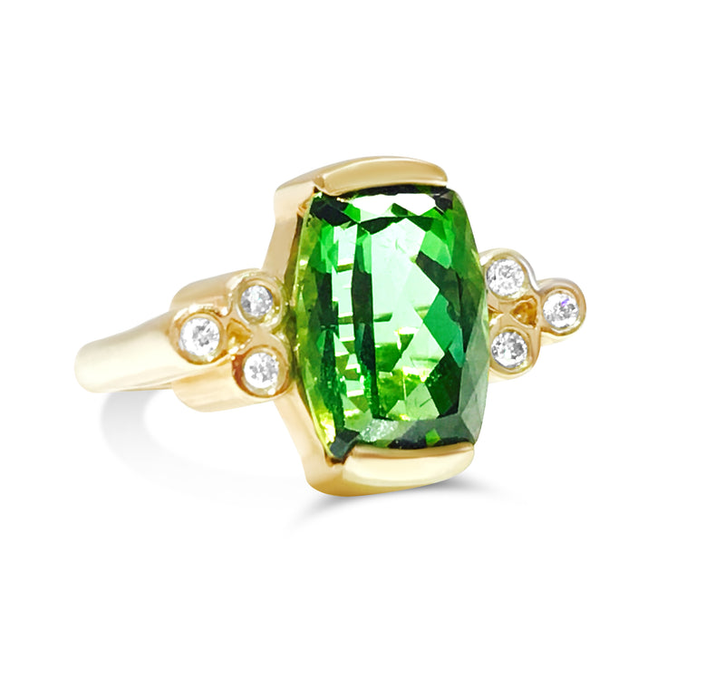 14K Gold, 4.00 CT Green Tourmaline and Diamond Ring - Prince The Jeweler 14k-gold-4-00-ct-green-tourmaline-and-diamond-ring, Rings