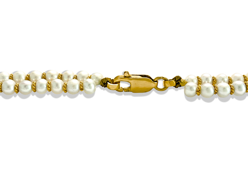 22k Gold Natural Basra Pearl Diamond Emerald Necklace. - Prince The Jeweler 22k-gold-natural-basra-pearl-diamond-emerald-necklace, Necklaces & Pendants, wk_end_auction