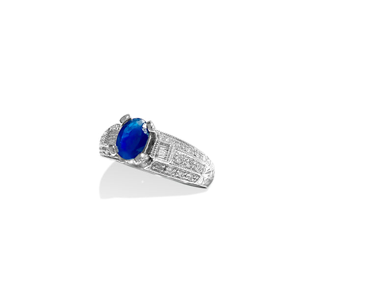 1.50 Carat Natural Blue Sapphire and Diamond Ring - Prince The Jeweler 1-50-carat-natural-blue-sapphire-and-diamond-ring, Rings