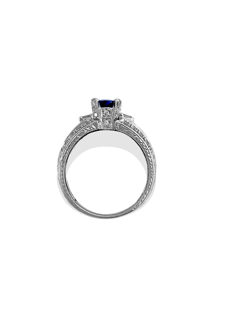 1.50 Carat Natural Blue Sapphire and Diamond Ring - Prince The Jeweler 1-50-carat-natural-blue-sapphire-and-diamond-ring, Rings