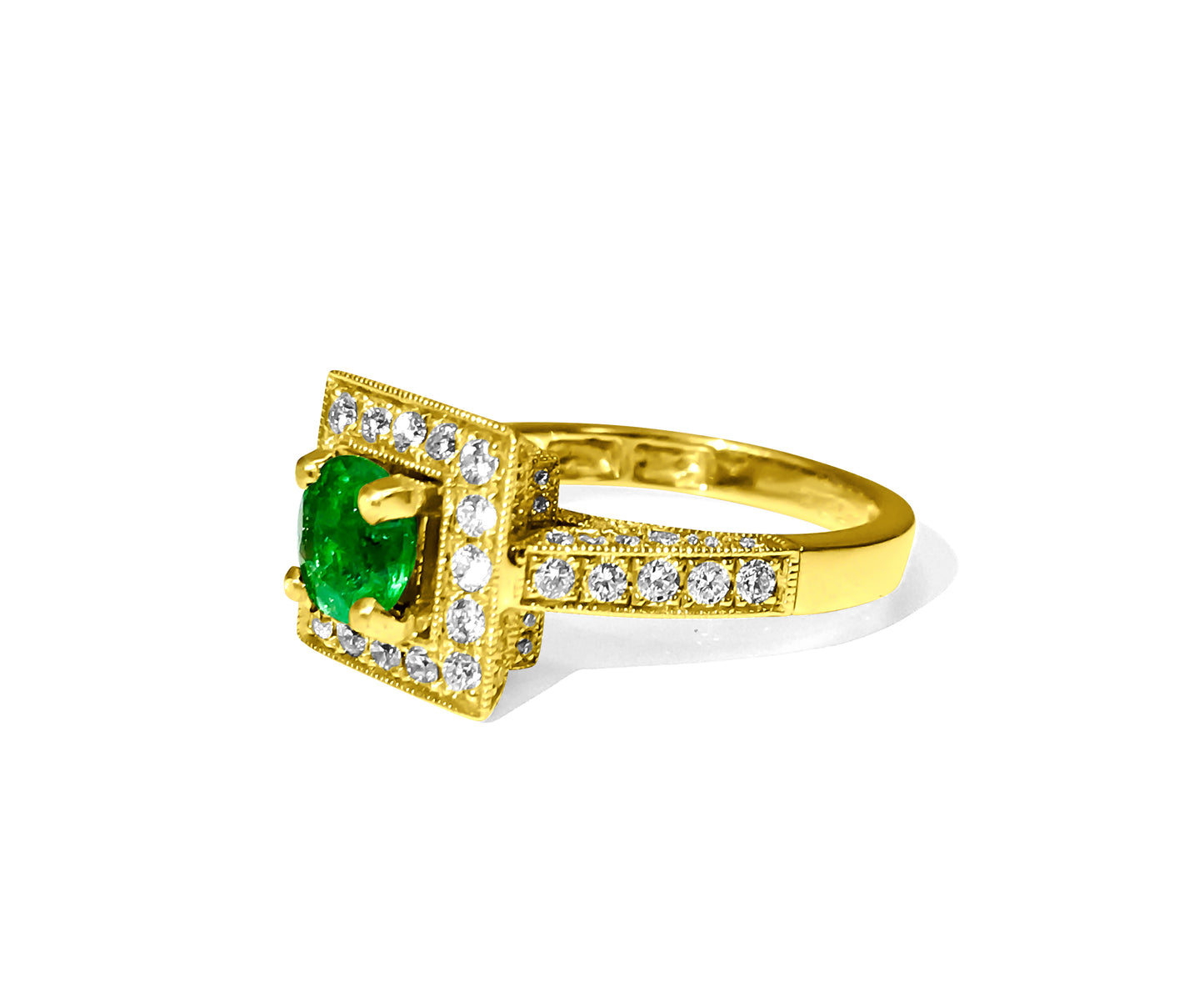 3.00 Carat Emerald & Diamond Ring in 18K. Vintage Ring - Prince The Jeweler 3-00-carat-emerald-diamond-ring-in-18k-vintage-ring, Rings