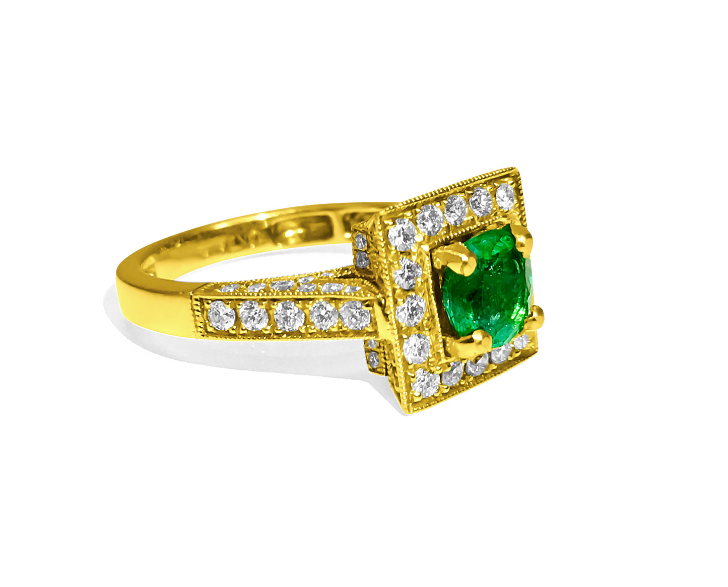 3.00 Carat Emerald & Diamond Ring in 18K. Vintage Ring - Prince The Jeweler 3-00-carat-emerald-diamond-ring-in-18k-vintage-ring, Rings