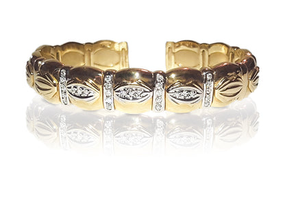 Cartier Style Bracelet, 14K Yellow Gold and Diamond - Prince The Jeweler cartier-style-bracelet-14k-yellow-gold-and-diamond, Bracelets