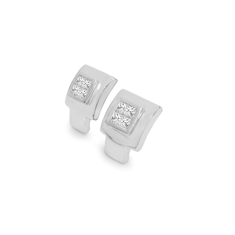 Princess Cut Diamond Earrings. 14K White Gold. - Prince The Jeweler princess-cut-diamond-earrings-14k-white-gold, Earrings