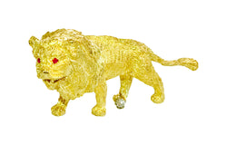 18K Yellow Gold and Platinum LION Diamond & Ruby Pin - Prince The Jeweler 18k-yellow-gold-and-platinum-lion-diamond-ruby-pin, Pins, wk_end_auction