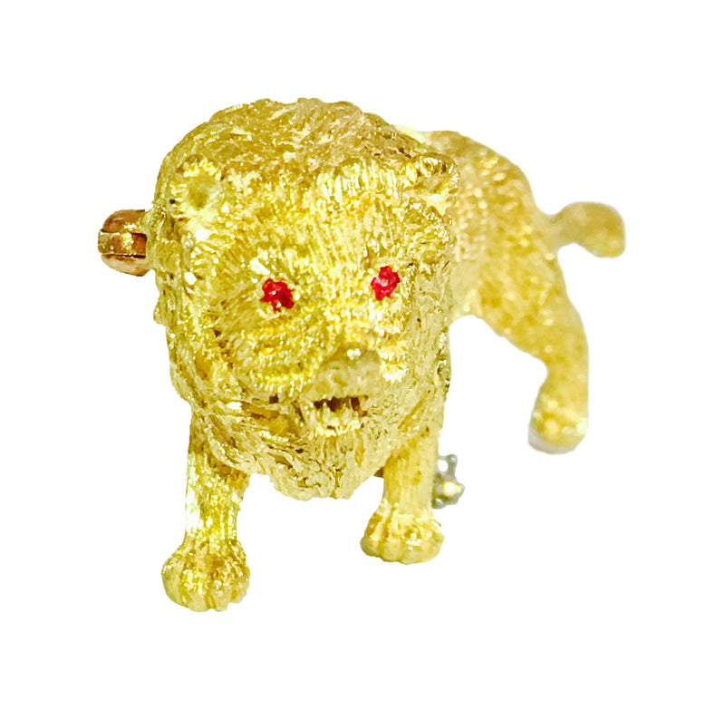 18K Yellow Gold and Platinum LION Diamond & Ruby Pin - Prince The Jeweler 18k-yellow-gold-and-platinum-lion-diamond-ruby-pin, Pins, wk_end_auction