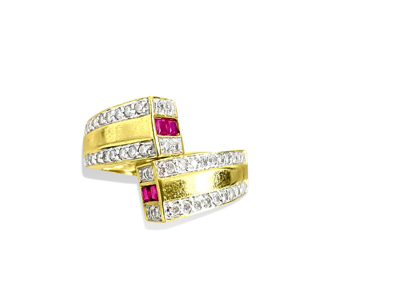 1.20 Carat Natural Burma Ruby Diamond Modern Ring - Prince The Jeweler 18k-gold-high-quality-diamond-and-burma-ruby-ring, Rings, wk_end_auction