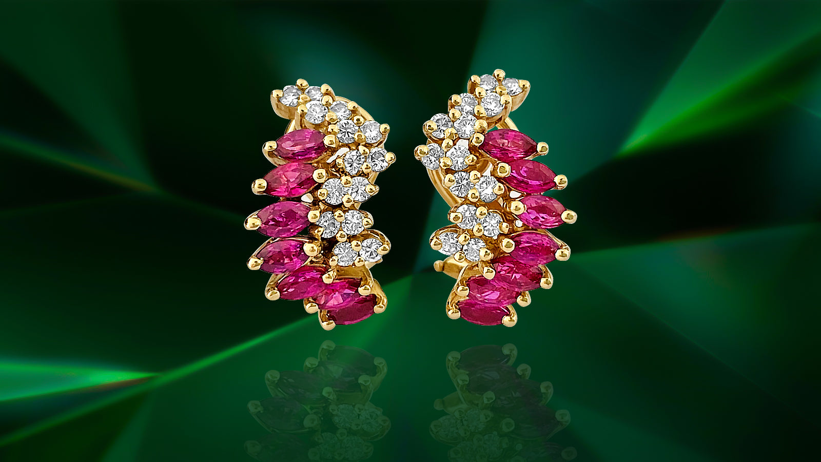 Natural 1.70ct Ruby & Diamond Earrings in 14k Gold - Prince The Jeweler natural-1-70ct-ruby-diamond-earrings-in-14k-gold, Earrings