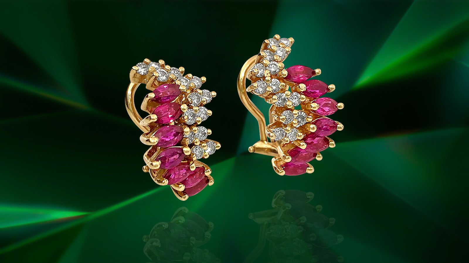 Natural 1.70ct Ruby & Diamond Earrings in 14k Gold - Prince The Jeweler natural-1-70ct-ruby-diamond-earrings-in-14k-gold, Earrings