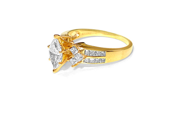 14K Yellow gold. 0.80CT Marquise Cut Diamond Ring - Prince The Jeweler 14k-yellow-gold-0-80ct-marquise-cut-diamond-ring, Rings