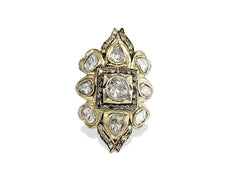 Natural Rose Cut Diamond Pave Ring. 14K Yellow Gold - Prince The Jeweler natural-rose-cut-diamond-pave-ring-14k-yellow-gold, Rings