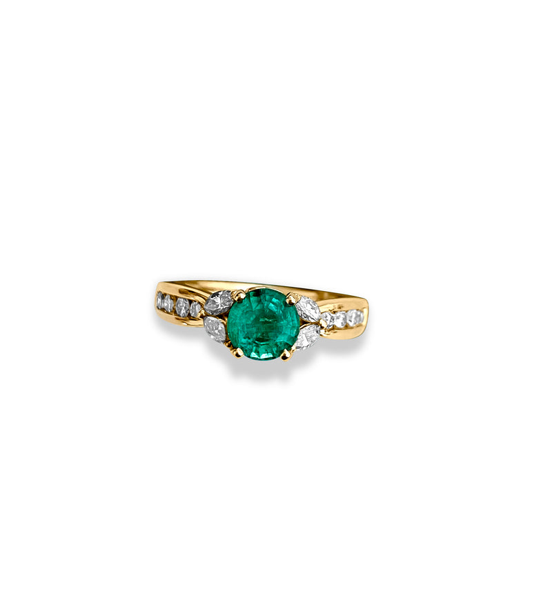 Womens, 14k Gold, Emerald & Diamond Engagement Ring - Prince The Jeweler womens-14k-gold-emerald-diamond-engagement-ring, Rings, wk_end_auction