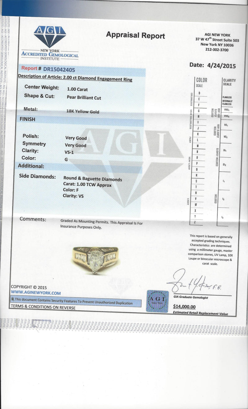 GIA Certified 2.00 Carat Diamond Engagement Ring in 18K Gold. - Prince The Jeweler gia-2-00-ct-diamond-engagement-ring-in-18k-gold, Rings