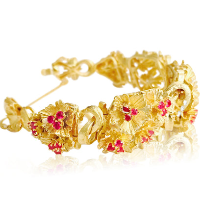 Vinatge 18K Gold 7 CARAT Burma Ruby Diamond Bracelet - Prince The Jeweler vinatge-18k-gold-7-carat-burma-ruby-diamond-bracelet, Bracelets, wk_end_auction