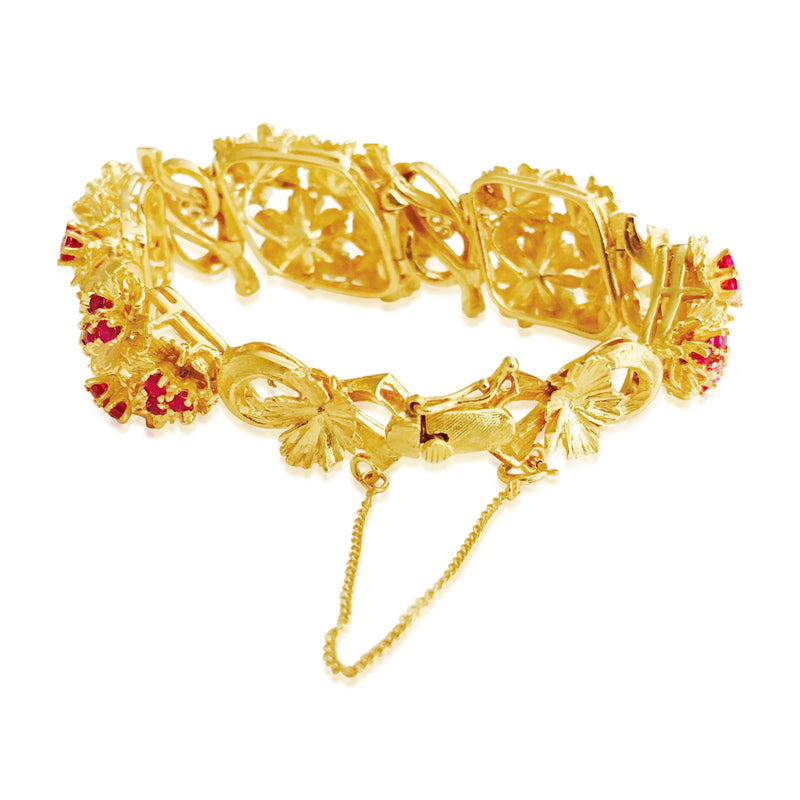 Vinatge 18K Gold 7 CARAT Burma Ruby Diamond Bracelet - Prince The Jeweler vinatge-18k-gold-7-carat-burma-ruby-diamond-bracelet, Bracelets, wk_end_auction