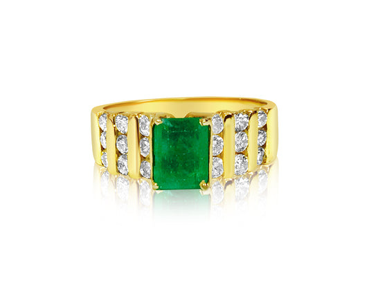 14k Yellow Gold. 2.70 Carat Diamond Emerald Ring - Prince The Jeweler 14k-yellow-gold-2-70-carat-diamond-emerald-ring, Rings