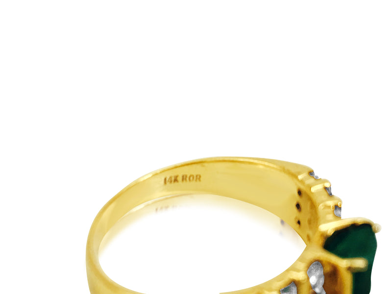 14k Yellow Gold. 2.70 Carat Diamond Emerald Ring - Prince The Jeweler 14k-yellow-gold-2-70-carat-diamond-emerald-ring, Rings
