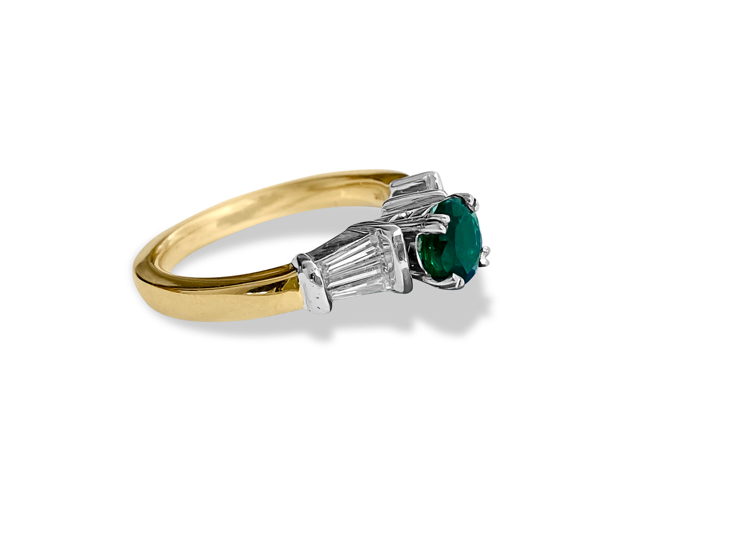 Vintage 14k Gold, Emerald & Diamond Engagement Ring - Prince The Jeweler vintage-14k-gold-emerald-diamond-engagement-ring, Rings