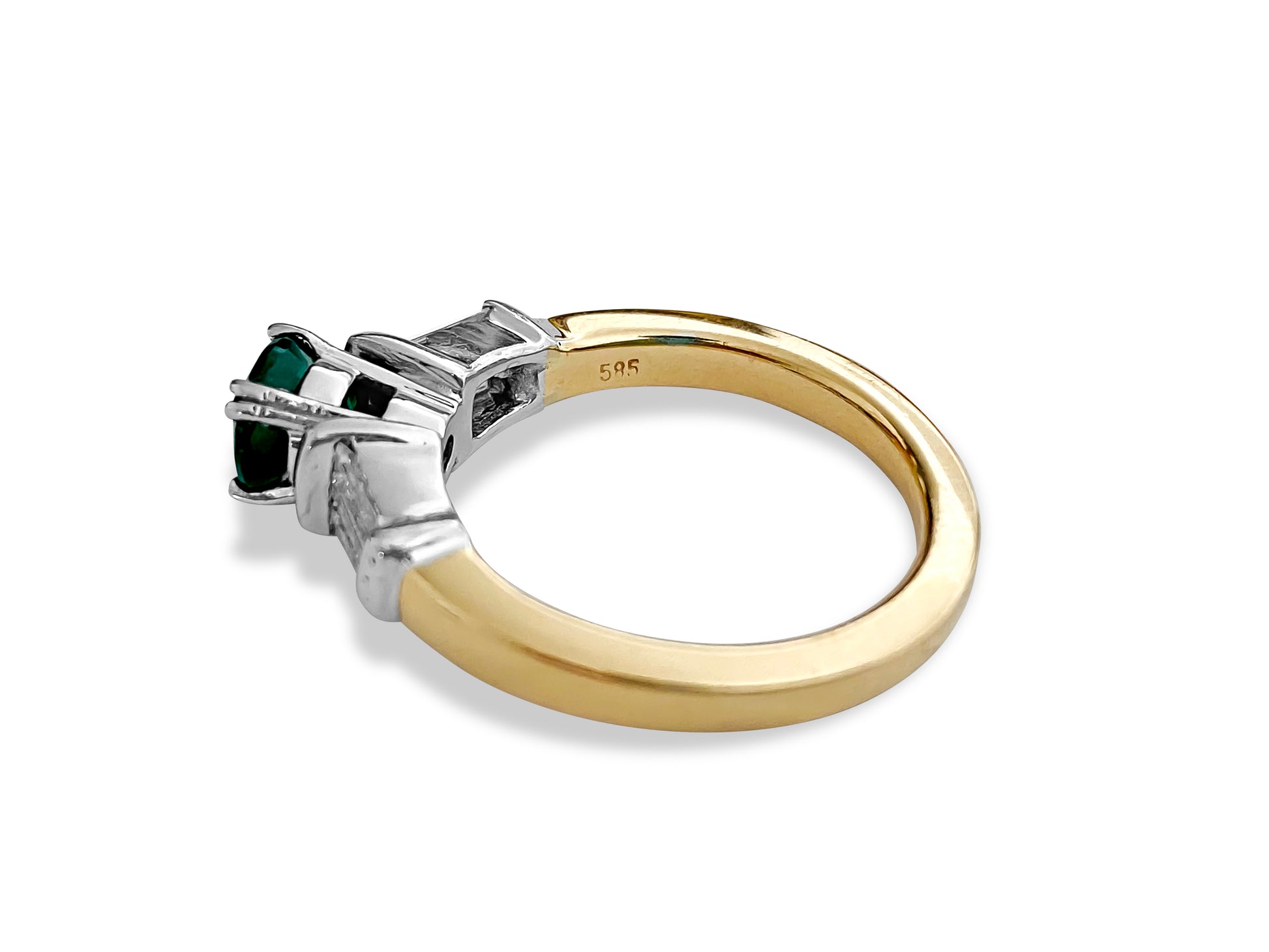 Vintage 14k Gold, Emerald & Diamond Engagement Ring - Prince The Jeweler vintage-14k-gold-emerald-diamond-engagement-ring, Rings