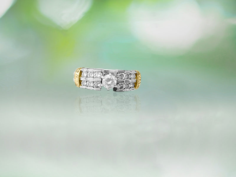 Vintage 14K Two Tone, Diamond Engagement Ring - Prince The Jeweler vintage-14k-two-tone-diamond-engagement-ring, Rings