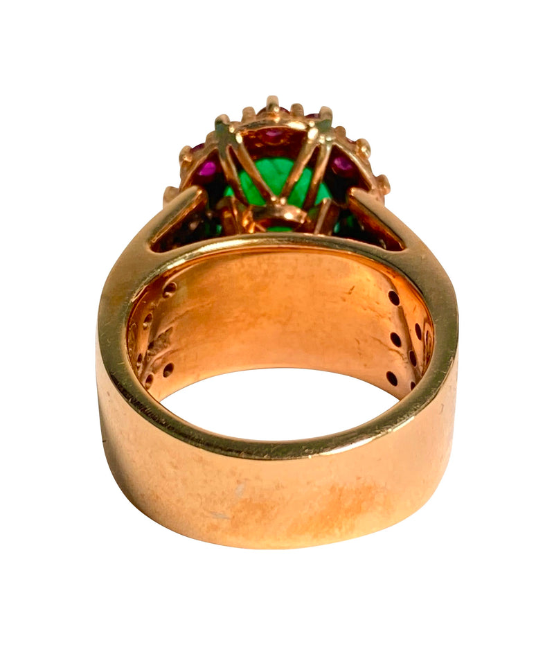 18k Gold, 9.80 Carat Emerald Ruby & Diamond Ring (GIA) - Prince The Jeweler 18k-gold-9-80-carat-emerald-ruby-diamond-ring-gia, Rings, wk_end_auction