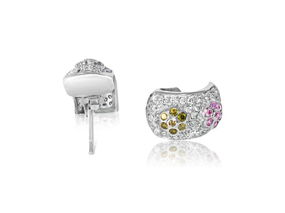 2.0 CT white, pink & yellow diamonds in 14k earrings - Prince The Jeweler 2-0-ct-white-pink-yellow-diamonds-in-14k-earrings, Earrings