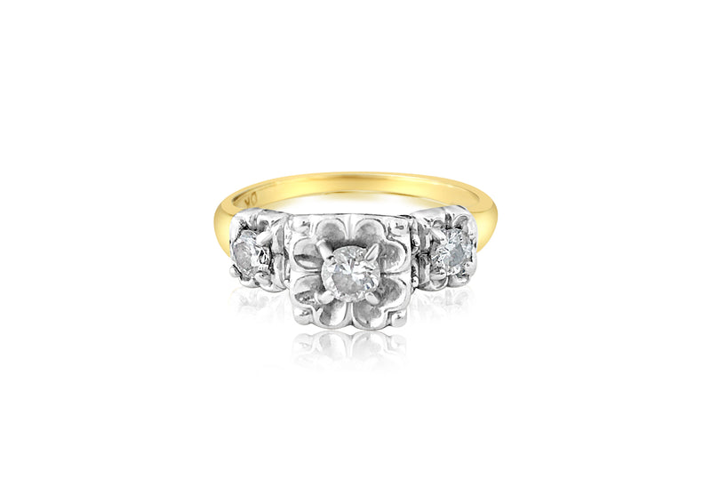 Ladies, 0.37 Carat Diamonds in 14k Gold Ring. Vintage - Prince The Jeweler ladies-0-37-carat-diamonds-in-14k-gold-ring-vintage, Rings