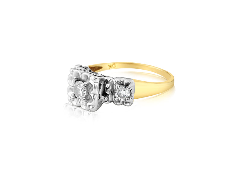Ladies, 0.37 Carat Diamonds in 14k Gold Ring. Vintage - Prince The Jeweler ladies-0-37-carat-diamonds-in-14k-gold-ring-vintage, Rings