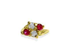 14k Gold, 0.40 Carat Diamond & Ruby Ring. 100% Natural - Prince The Jeweler 14k-gold-0-40-carat-diamond-ruby-ring-100-natural, Rings