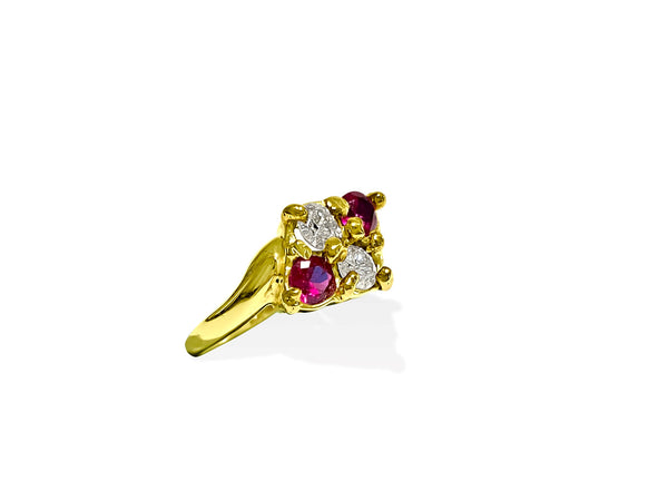 14k Gold, 0.40 Carat Diamond & Ruby Ring. 100% Natural - Prince The Jeweler 14k-gold-0-40-carat-diamond-ruby-ring-100-natural, Rings