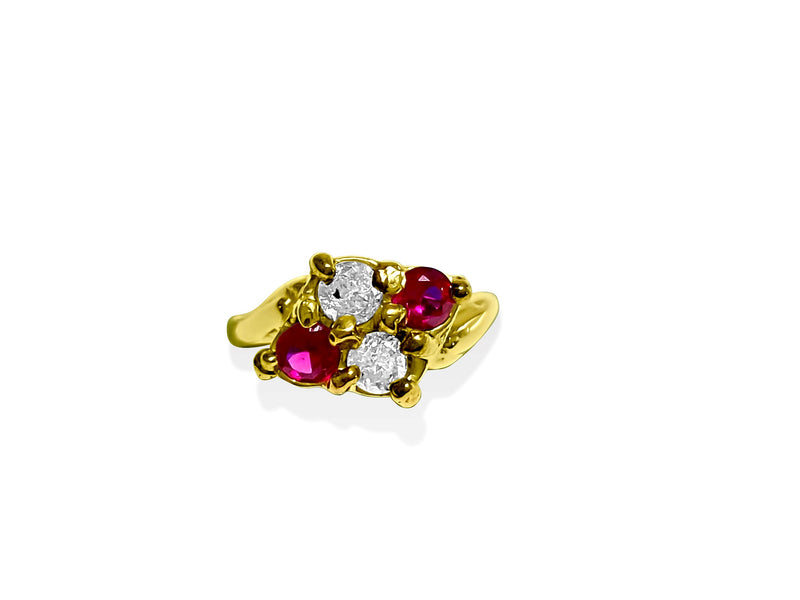 14k Gold, 0.40 Carat Diamond & Ruby Ring. 100% Natural - Prince The Jeweler 14k-gold-0-40-carat-diamond-ruby-ring-100-natural, Rings