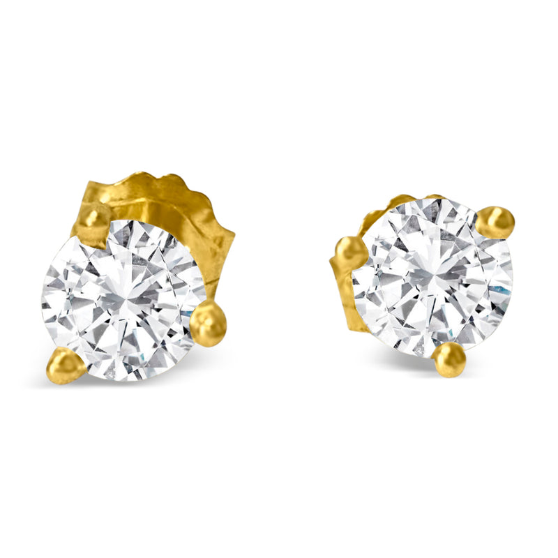 Martini Style 4mm VVS Diamond Studs in 14k Gold - Prince The Jeweler martini-style-4mm-vvs-diamond-studs-in-14k-gold, Earrings