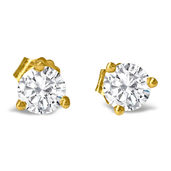 Martini Style 4mm VVS Diamond Studs in 14k Gold - Prince The Jeweler martini-style-4mm-vvs-diamond-studs-in-14k-gold, Earrings