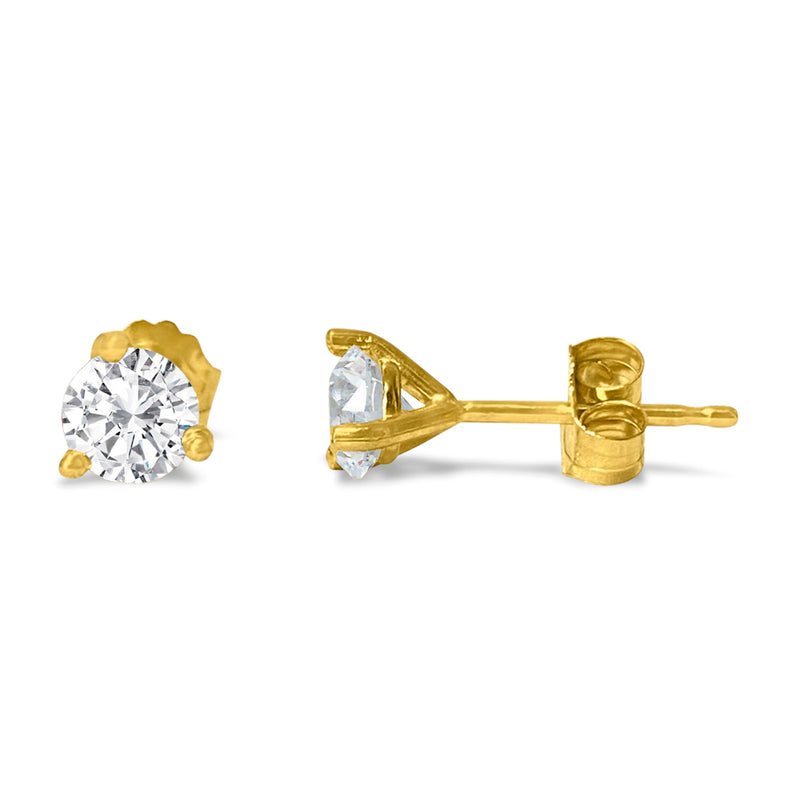 Martini Style 4mm VVS Diamond Studs in 14k Gold - Prince The Jeweler martini-style-4mm-vvs-diamond-studs-in-14k-gold, Earrings