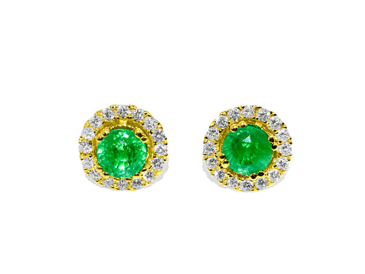 2.90 Carat Emerald & G color Diamond Studs in 14K Gold - Prince The Jeweler 2-90-carat-emerald-g-color-diamond-studs-in-14k-gold, Earrings