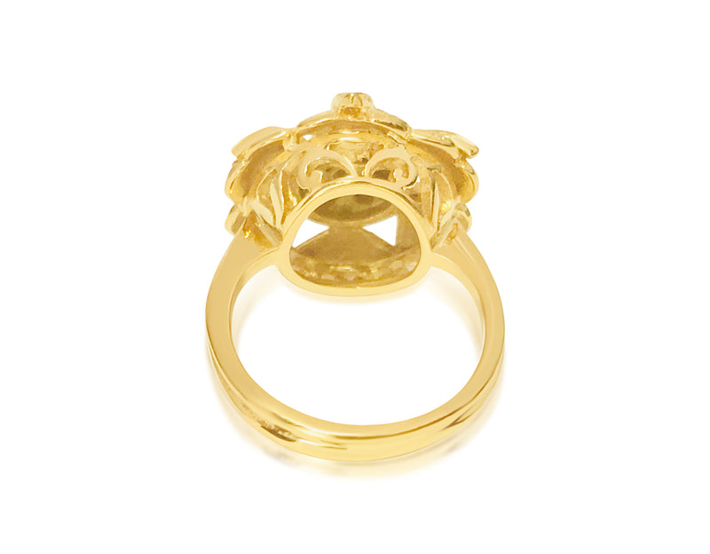 Vintage Open Flower Ladies Diamond & Gold Ring - Prince The Jeweler vintage-open-flower-ladies-diamond-gold-ring, Rings