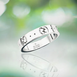 18K White Gold Gucci Icon Band. Made In Italy - Prince The Jeweler 18k-white-gold-gucci-icon-band-made-in-italy, Rings