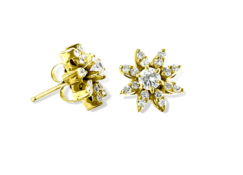Infinite Brilliance, 1.00 CT Diamond & Gold Star Studs - Prince The Jeweler infinite-brilliance-1-00-ct-diamond-gold-star-studs, Earrings