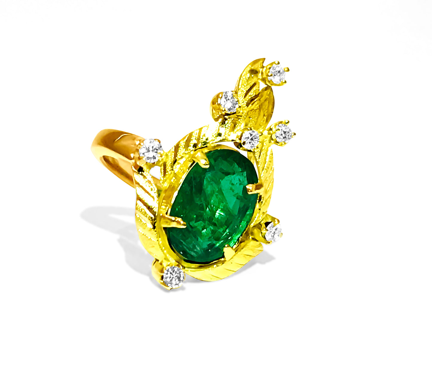 18K Gold, 3.24 Carat Emerald and Diamond Ring - Prince The Jeweler 18k-gold-3-24-carat-emerald-and-diamond-ring, Rings