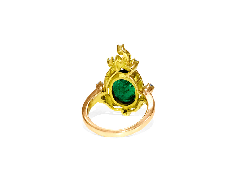 18K Gold, 3.24 Carat Emerald and Diamond Ring - Prince The Jeweler 18k-gold-3-24-carat-emerald-and-diamond-ring, Rings