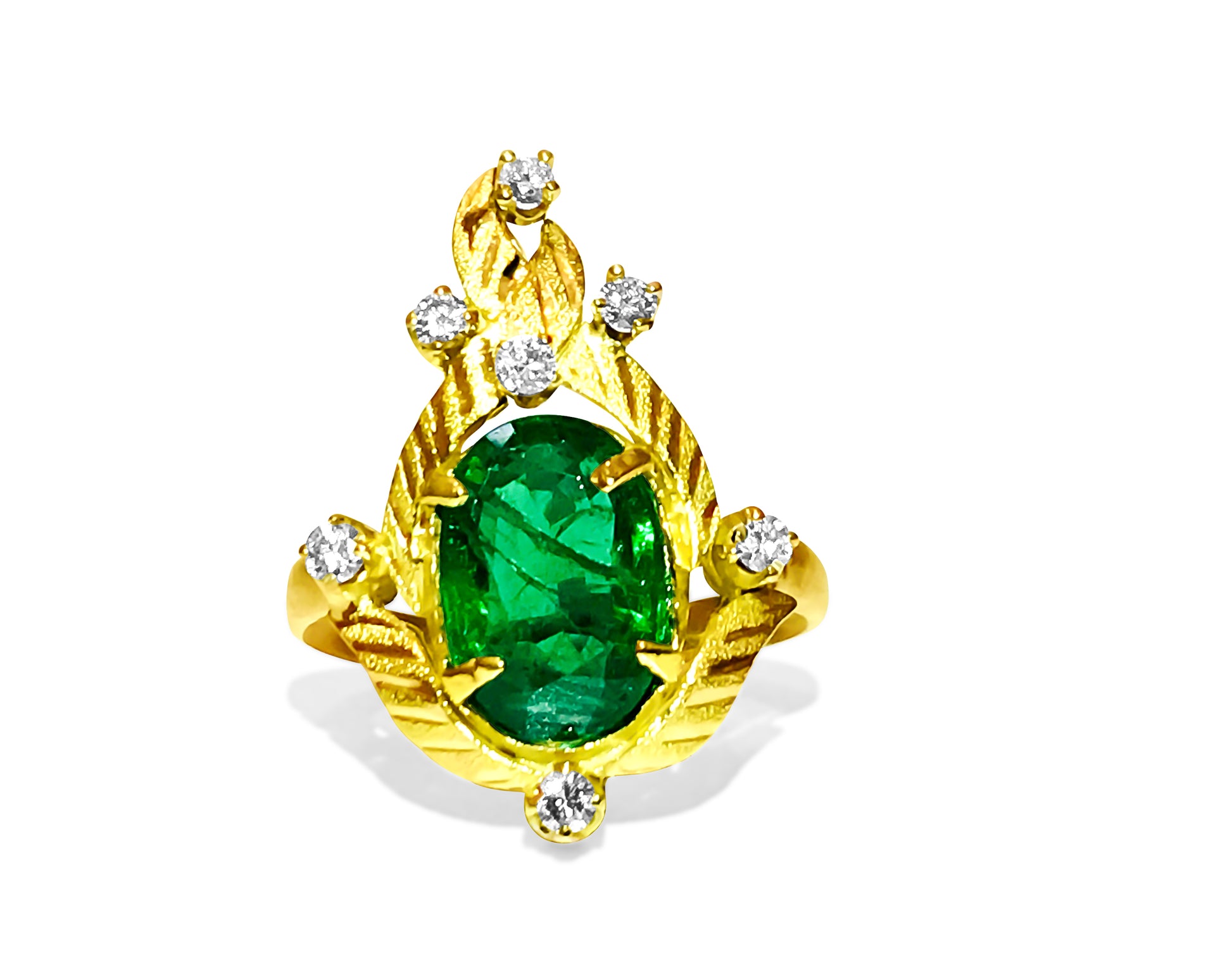 18K Gold, 3.24 Carat Emerald and Diamond Ring - Prince The Jeweler 18k-gold-3-24-carat-emerald-and-diamond-ring, Rings