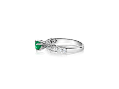 1.00 Carat Diamond & Colombian Emerald Ring in 14K Gold - Prince The Jeweler 1-00-carat-diamond-colombian-emerald-ring-in-14k-gold, Rings, wk_end_auction