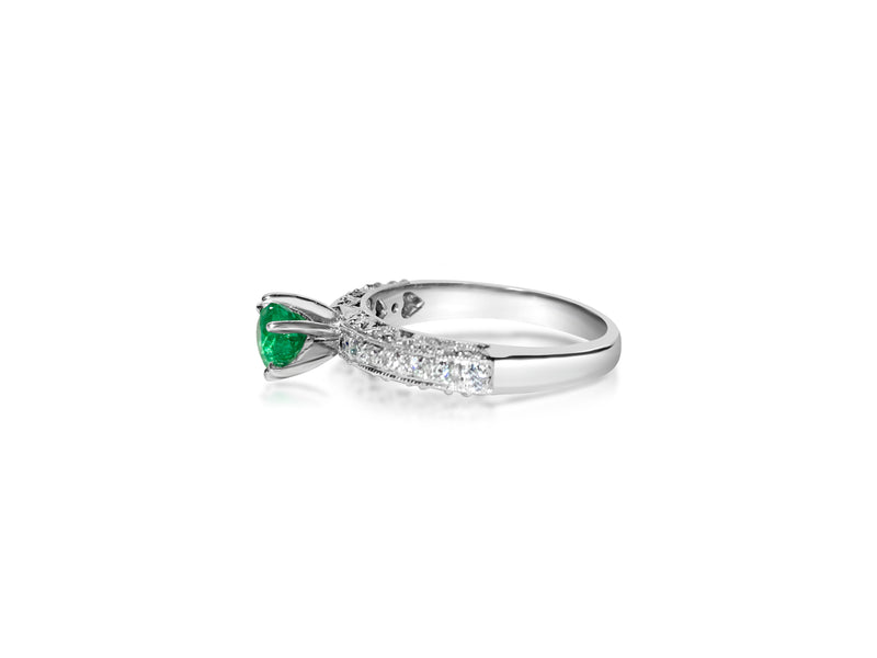 1.00 Carat Diamond & Colombian Emerald Ring in 14K Gold - Prince The Jeweler 1-00-carat-diamond-colombian-emerald-ring-in-14k-gold, Rings, wk_end_auction