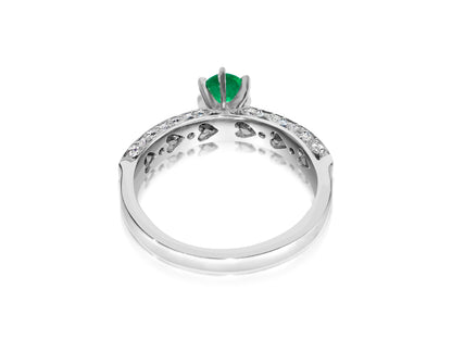 1.00 Carat Diamond & Colombian Emerald Ring in 14K Gold - Prince The Jeweler 1-00-carat-diamond-colombian-emerald-ring-in-14k-gold, Rings, wk_end_auction