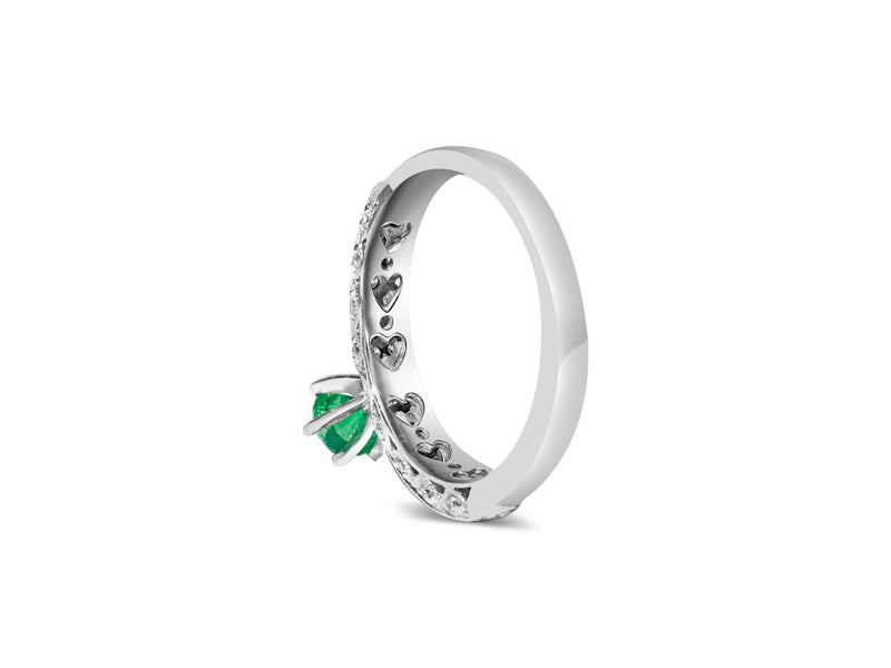 1.00 Carat Diamond & Colombian Emerald Ring in 14K Gold - Prince The Jeweler 1-00-carat-diamond-colombian-emerald-ring-in-14k-gold, Rings, wk_end_auction