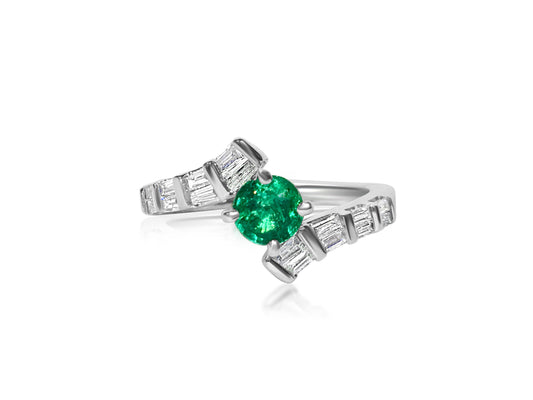 1.70 Carat Diamond & Colombian Emerald Ring in 14K Gold. - Prince The Jeweler 1-70-carat-diamond-colombian-emerald-ring-in-14k-gold, Rings