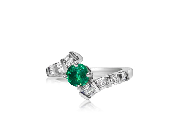 1.70 Carat Diamond & Colombian Emerald Ring in 14K Gold. - Prince The Jeweler 1-70-carat-diamond-colombian-emerald-ring-in-14k-gold, Rings