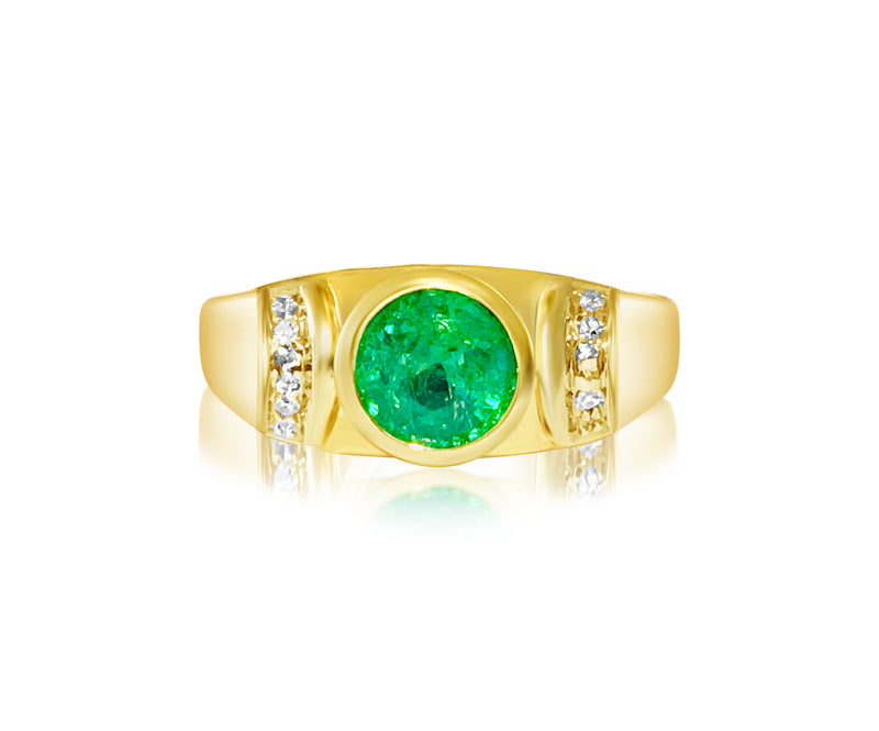 100% natural Emerald & Diamond Ring in 14kt Gold - Prince The Jeweler 100-natural-emerald-diamond-ring-in-14kt-gold, Rings, wk_end_auction