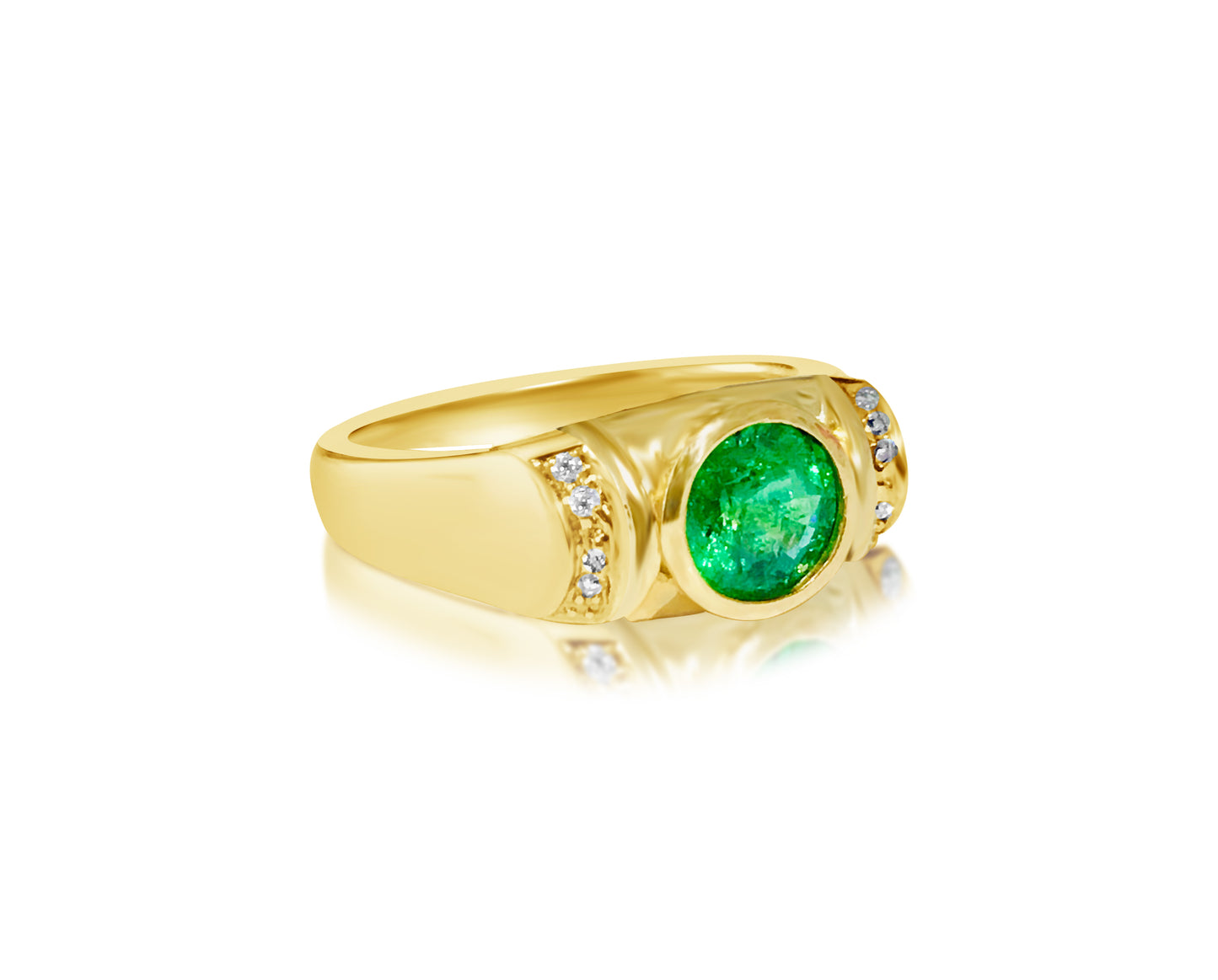 100% natural Emerald & Diamond Ring in 14kt Gold - Prince The Jeweler 100-natural-emerald-diamond-ring-in-14kt-gold, Rings, wk_end_auction