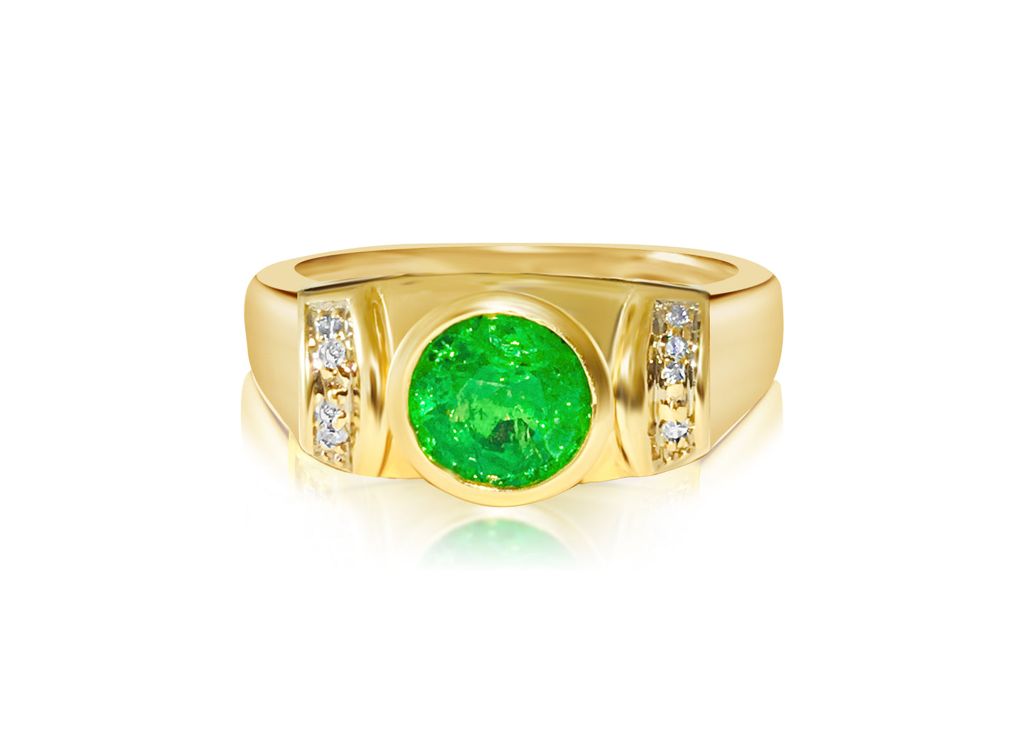 100% natural Emerald & Diamond Ring in 14kt Gold - Prince The Jeweler 100-natural-emerald-diamond-ring-in-14kt-gold, Rings, wk_end_auction